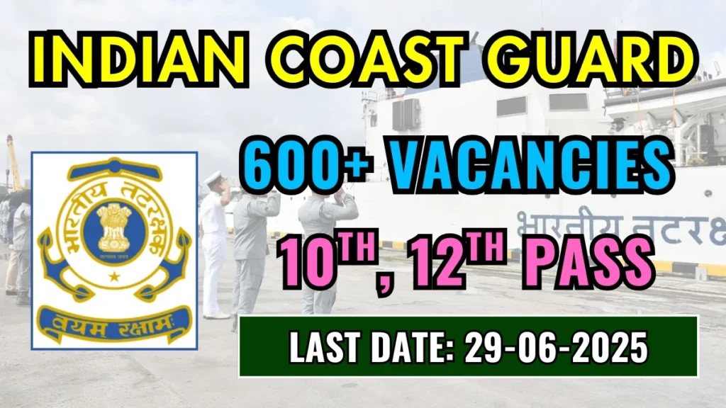 🛡️ Indian Coast Guard Recruitment 2025 – Apply Online for 630 Navik (GD/DB) & Yantrik Posts